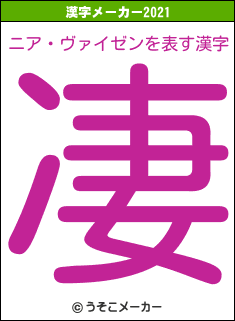 ニア・ヴァイゼンの2021年の漢字メーカー結果