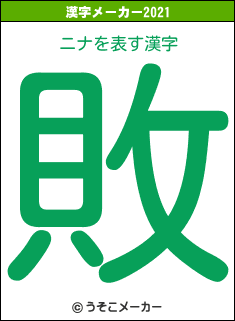 ニナの2021年の漢字メーカー結果