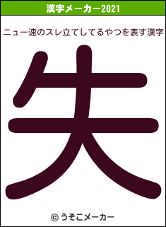 ニュー速のスレ立てしてるやつの2021年の漢字メーカー結果