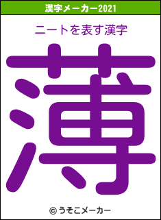 ニートの2021年の漢字メーカー結果