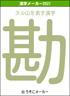 ヌル山の2021年の漢字メーカー結果