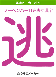 ノーベンバー11の2021年の漢字メーカー結果