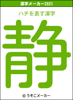 ハチの2021年の漢字メーカー結果