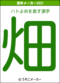 ハトよめの2021年の漢字メーカー結果