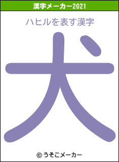 ハヒルの2021年の漢字メーカー結果