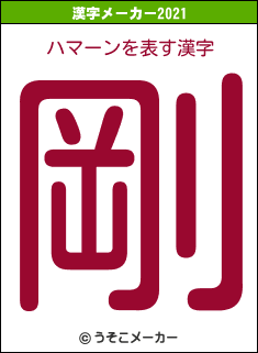 ハマーンの2021年の漢字メーカー結果