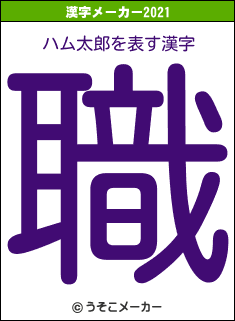ハム太郎の2021年の漢字メーカー結果