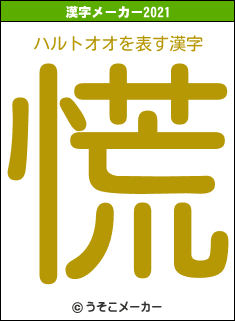 ハルトオオの2021年の漢字メーカー結果