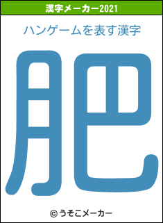 ハンゲームの2021年の漢字メーカー結果