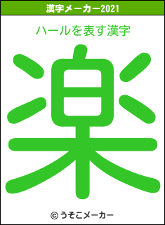 ハールの2021年の漢字メーカー結果