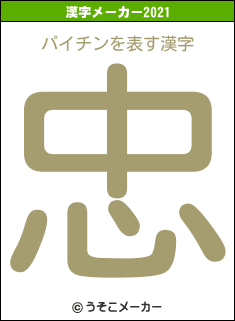 パイチンの2021年の漢字メーカー結果