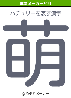 パチュリーの2021年の漢字メーカー結果