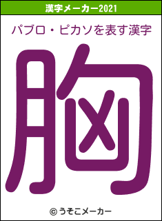 パブロ・ピカソの2021年の漢字メーカー結果