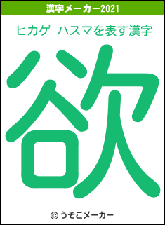 ヒカゲ ハスマの2021年の漢字メーカー結果
