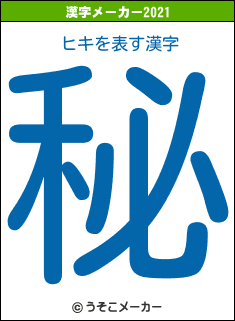 ヒキの2021年の漢字メーカー結果