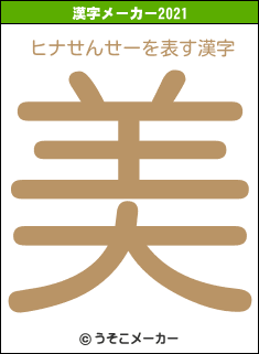 ヒナせんせーの2021年の漢字メーカー結果