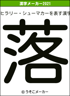 ヒラリー・シューマカーの2021年の漢字メーカー結果