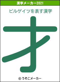 ビルゲイツの2021年の漢字メーカー結果