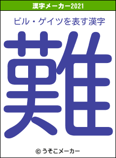 ビル・ゲイツの2021年の漢字メーカー結果