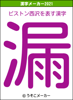 ピストン西沢の2021年の漢字メーカー結果
