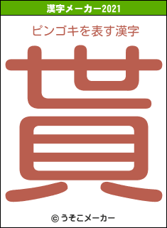 ピンゴキの2021年の漢字メーカー結果