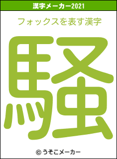 フォックスの2021年の漢字メーカー結果
