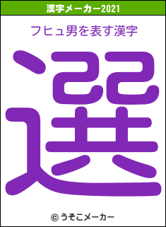 フヒュ男の2021年の漢字メーカー結果