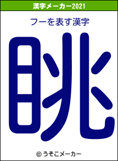 フーの2021年の漢字メーカー結果