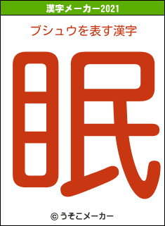 ブシュウの2021年の漢字メーカー結果