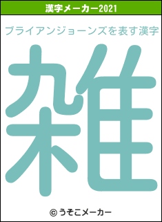 ブライアンジョーンズの2021年の漢字メーカー結果