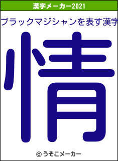 ブラックマジシャンの2021年の漢字メーカー結果