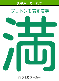 ブリトンの2021年の漢字メーカー結果