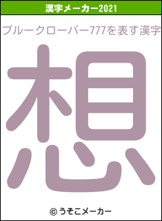 ブルークローバー777の2021年の漢字メーカー結果