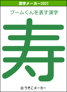 ブームくんの2021年の漢字メーカー結果