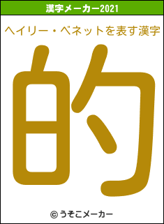 ヘイリー・ベネットの2021年の漢字メーカー結果