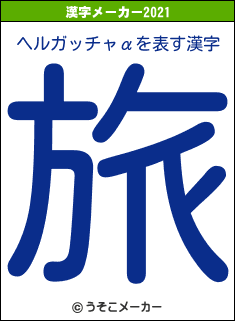 ヘルガッチャαの2021年の漢字メーカー結果