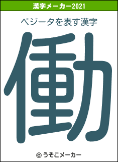 ベジータの2021年の漢字メーカー結果