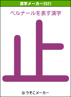 ベルナールの2021年の漢字メーカー結果