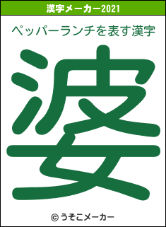 ペッパーランチの2021年の漢字メーカー結果