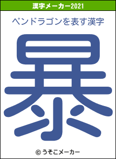 ペンドラゴンの2021年の漢字メーカー結果