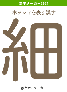 ホッシィの2021年の漢字メーカー結果