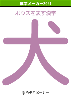ボウズの2021年の漢字メーカー結果