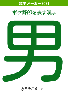 ボケ野郎の2021年の漢字メーカー結果