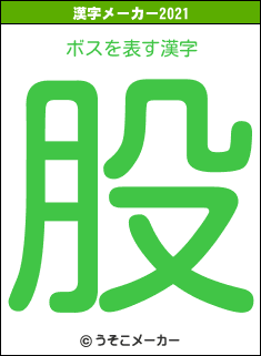 ボスの2021年の漢字メーカー結果