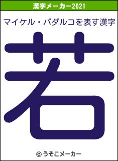 マイケル・バダルコの2021年の漢字メーカー結果