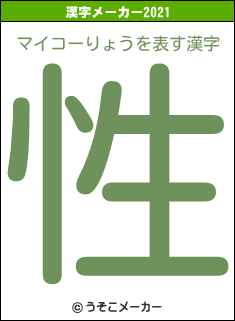 マイコーりょうの2021年の漢字メーカー結果