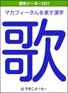 マカフィーさんの2021年の漢字メーカー結果