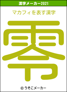 マカフィの2021年の漢字メーカー結果