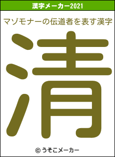 マゾモナーの伝道者の2021年の漢字メーカー結果