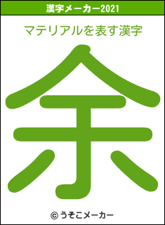 マテリアルの2021年の漢字メーカー結果